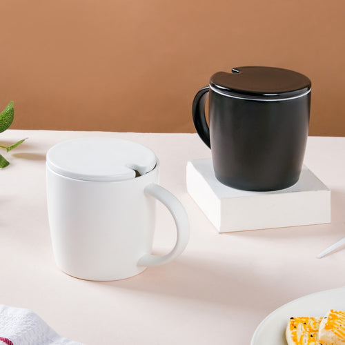 Ceramic Cup with Lid- Mug for coffee, tea mug, cappuccino mug | Cups and Mugs for Coffee Table & Home Decor