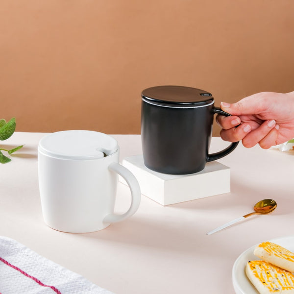 Ceramic Cup with Lid- Mug for coffee, tea mug, cappuccino mug | Cups and Mugs for Coffee Table & Home Decor