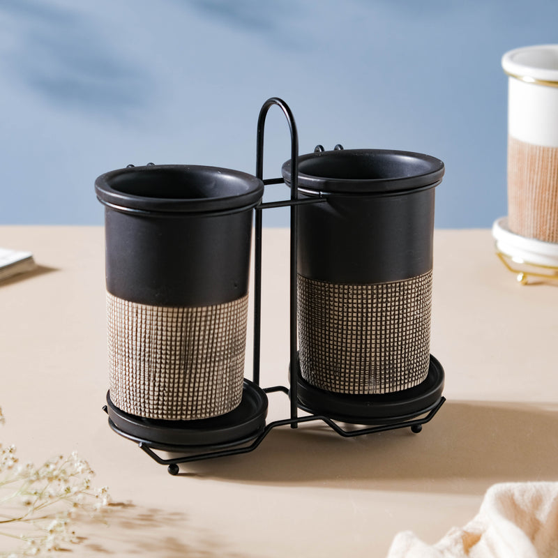 Gemini Twin Tumbler Set Of 2 Black - Kitchen Tool