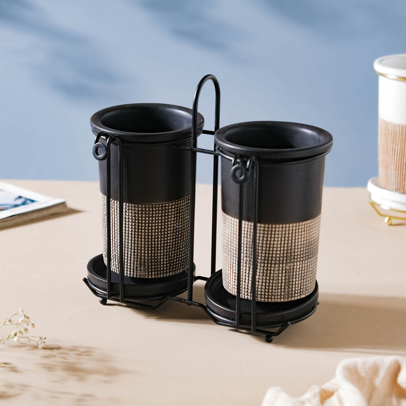 Gemini Twin Tumbler Set Of 2 Black - Kitchen Tool