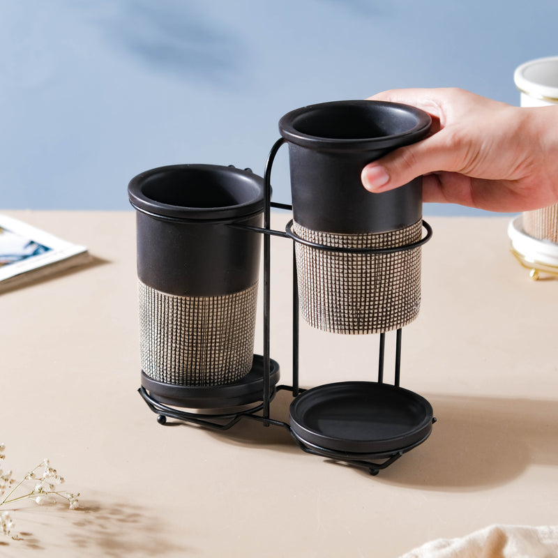 Gemini Twin Tumbler Set Of 2 Black - Kitchen Tool