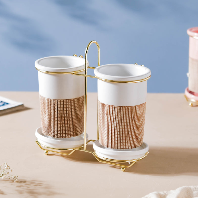 Gemini Twin Tumbler Set Of 2 White - Kitchen Tool