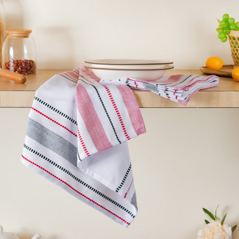 Red And Green Patterned Cleaning Towel Set Of 2