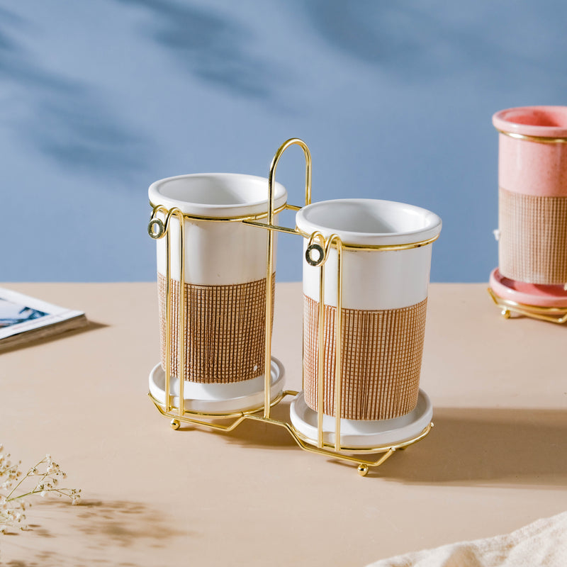 Gemini Twin Tumbler Set Of 2 White - Kitchen Tool