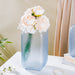 Art Deco Pebble Texture Glass Vase Blue 9.5 Inch - Glass flower vase for home decor, office and gifting | Home decoration items