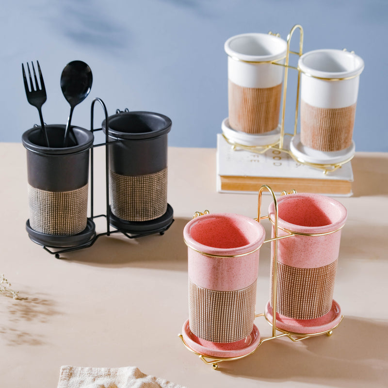 Gemini Twin Tumbler Set Of 2 Black - Kitchen Tool
