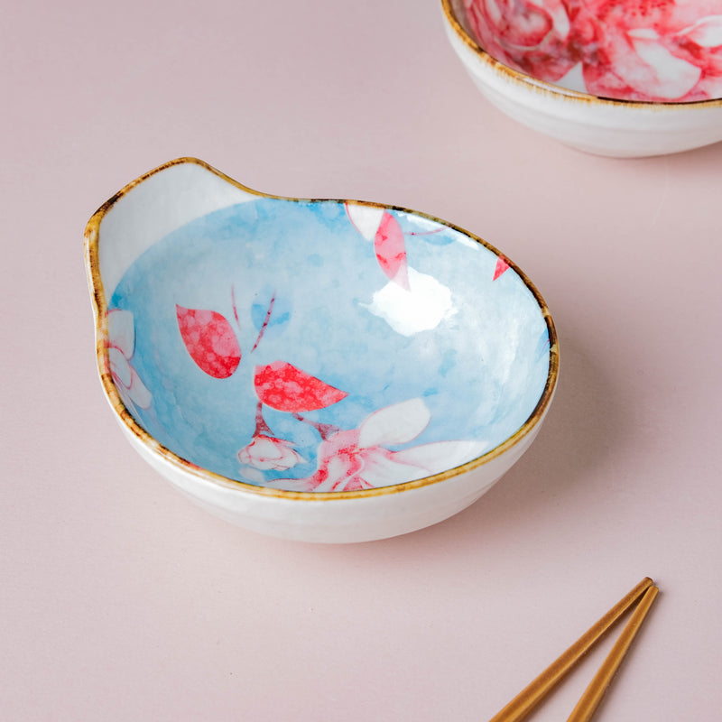 Pastel Flower Printed Bowl 100 ml - Bowl, ceramic bowl, dip bowls, chutney bowl, dip bowls ceramic | Bowls for dining table & home decor 