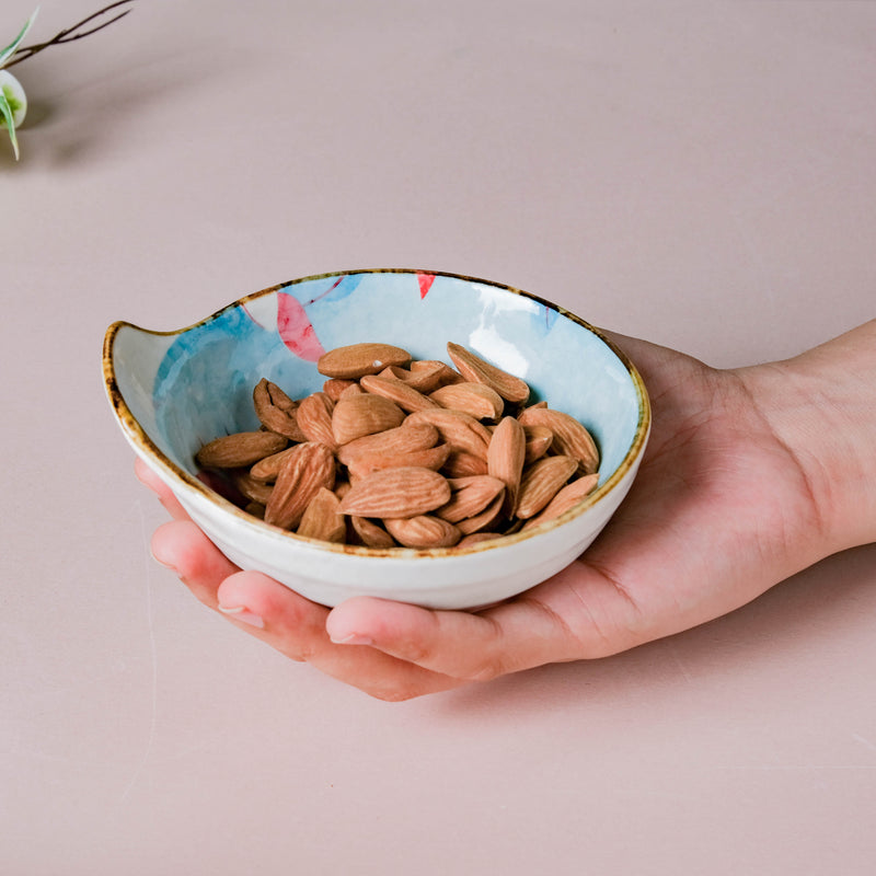 Pastel Flower Printed Bowl 100 ml - Bowl, ceramic bowl, dip bowls, chutney bowl, dip bowls ceramic | Bowls for dining table & home decor 