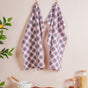 Chequered Soft Tea Towel Set Of 2