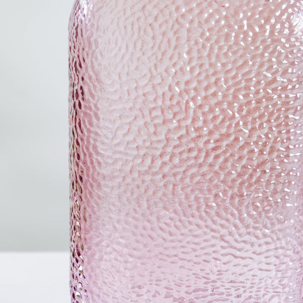 Art Deco Pebble Patterned Glass Vase Purple 7.5 Inch - Glass flower vase for home decor, office and gifting | Home decoration items