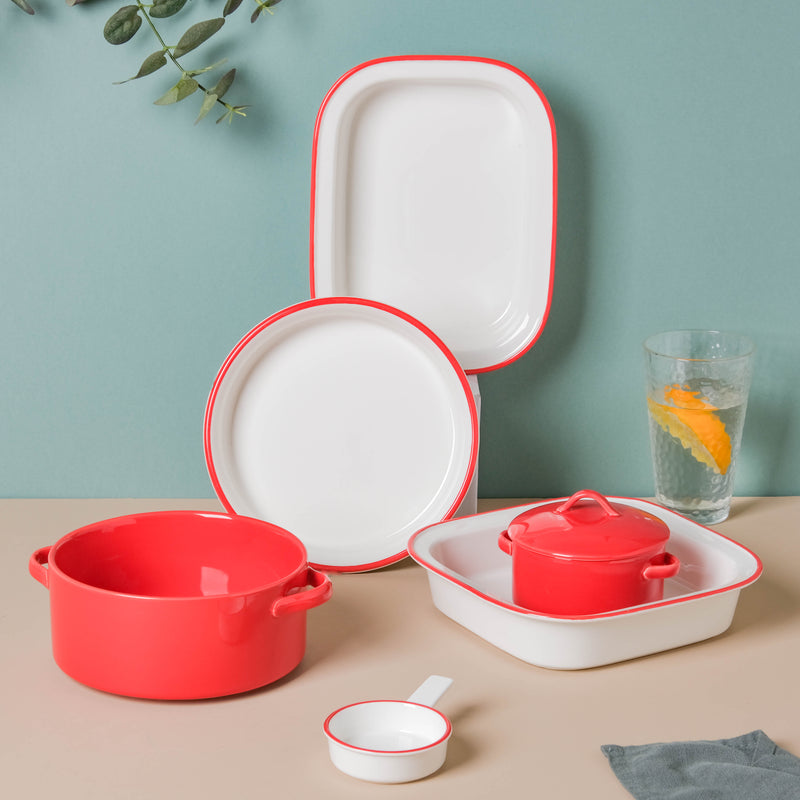 Red Toujours 21 Piece Pasta Snack Set For 6