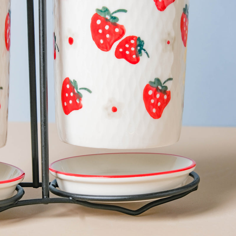 Strawberry Print Chopstick Holder Set of 2 - Kitchen Tool
