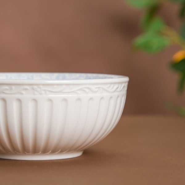 Engraved Rim Ceramic Snack Bowl Blue Set Of 2 - Bowl,ceramic bowl, snack bowls, curry bowl, popcorn bowls | Bowls for dining table & home decor