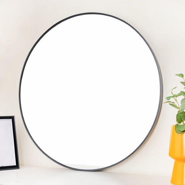 Round Mirror Black 31 Inch