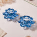 Lotus Glass Tea Light Holder Blue Set of 2 - Candle stand | Home decor ideas