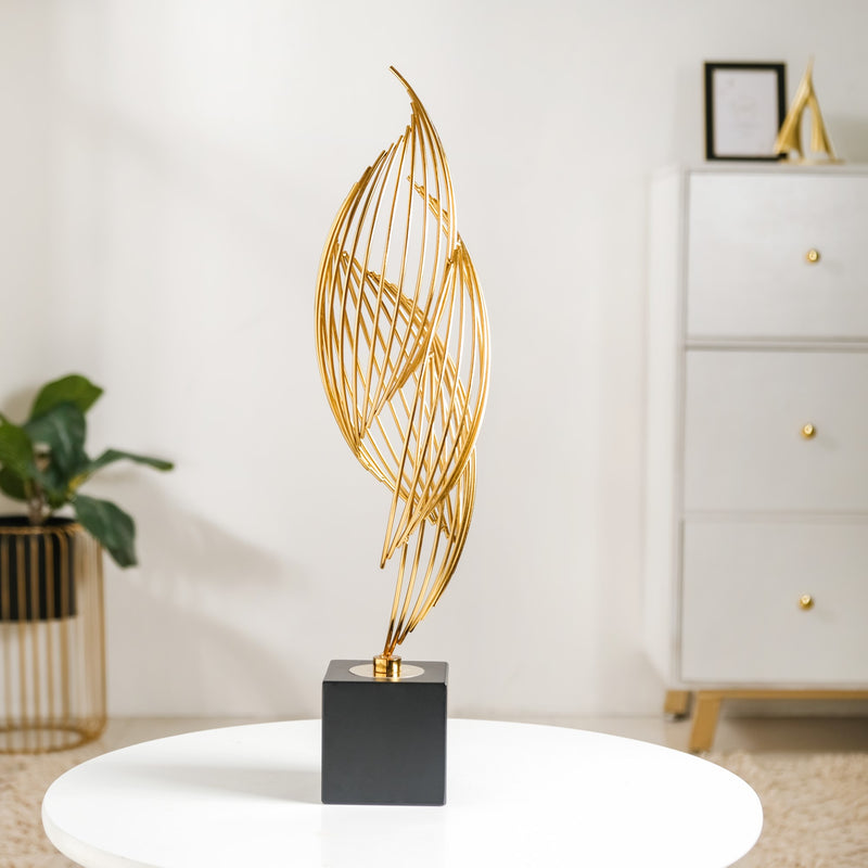Eternal Flame Sculpture Showpiece Gold Large- Flame Sculpture, Gold Showpiece, Gold Flame Decor, Home Decor, Decor Statue