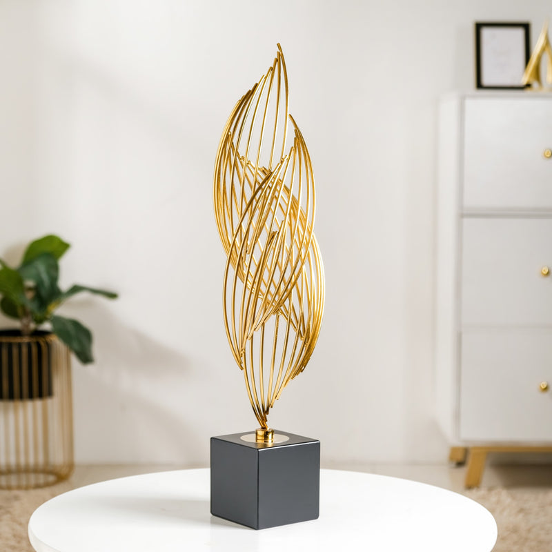 Eternal Flame Sculpture Showpiece Gold Large- Flame Sculpture, Gold Showpiece, Gold Flame Decor, Home Decor, Decor Statue