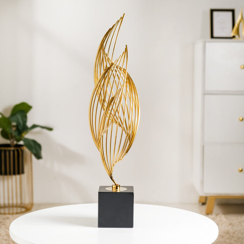 Eternal Flame Sculpture Showpiece Gold Large- Flame Sculpture, Gold Showpiece, Gold Flame Decor, Home Decor, Decor Statue