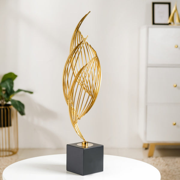 Eternal Flame Sculpture Showpiece Gold