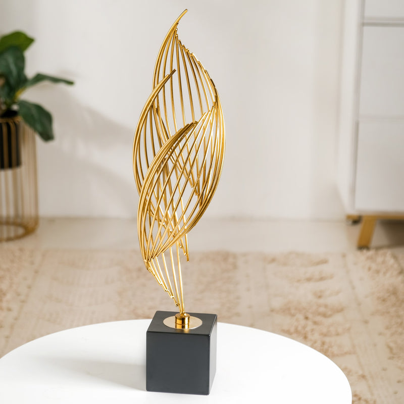 Eternal Flame Sculpture Showpiece Gold Large- Flame Sculpture, Gold Showpiece, Gold Flame Decor, Home Decor, Decor Statue