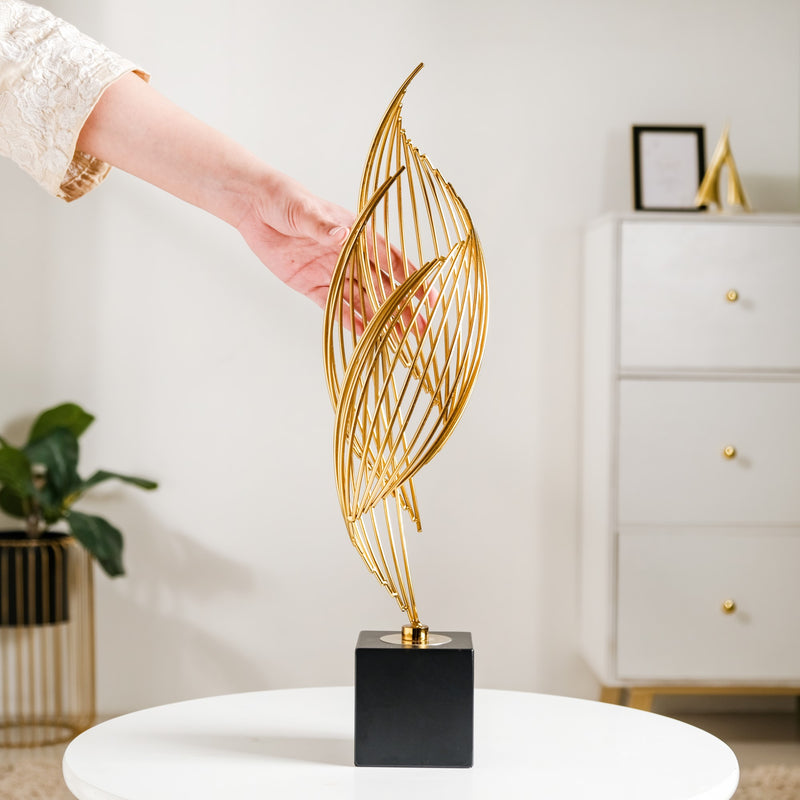Eternal Flame Sculpture Showpiece Gold Large- Flame Sculpture, Gold Showpiece, Gold Flame Decor, Home Decor, Decor Statue