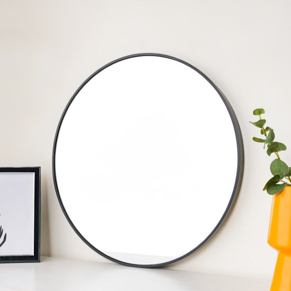 Round Metal Wall Mirror Black 23 Inch - Wall mirror for home decor | Living room, bathroom & bedroom decoration ideas