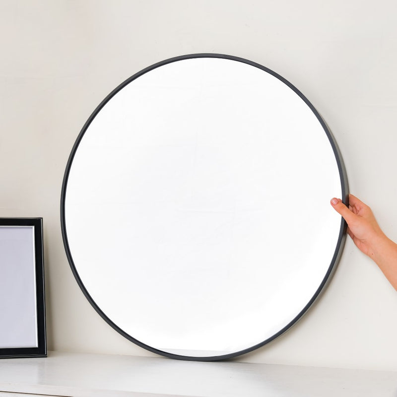 Round Metal Wall Mirror Black 23 Inch - Wall mirror for home decor | Living room, bathroom & bedroom decoration ideas