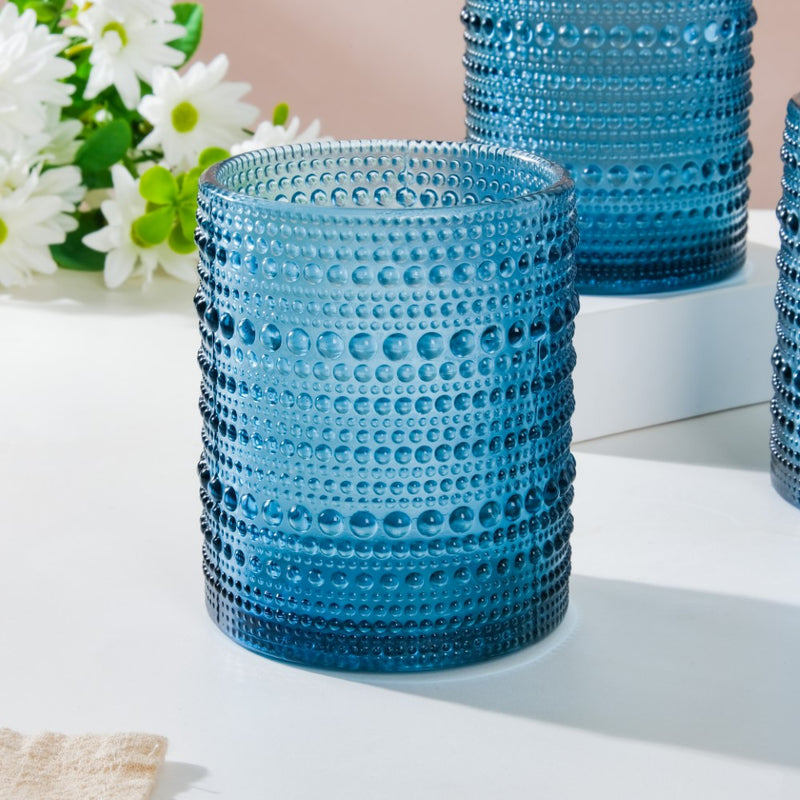 Bubbly Glass Blue Set Of 6 250ml