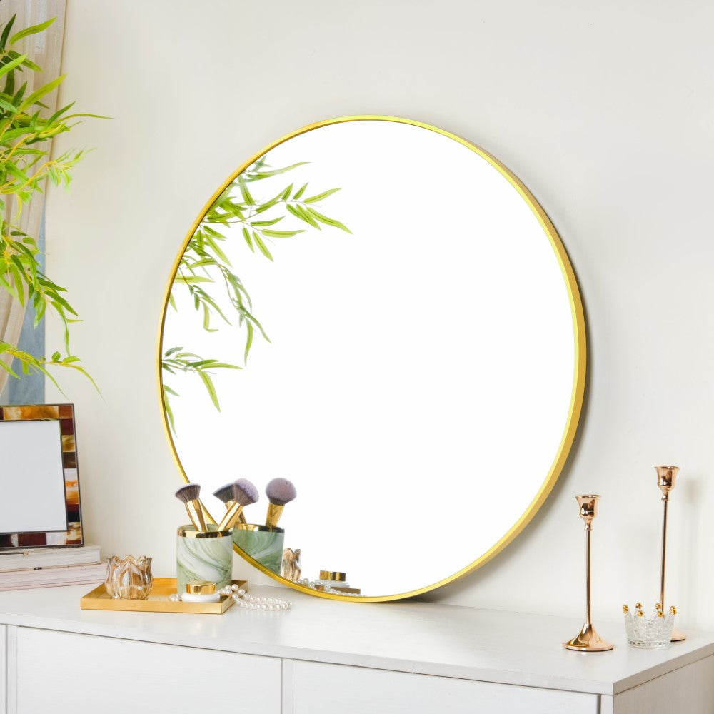 Wall Mirrors Buy Round Vanity Mirror Gold Online In India Nestasia