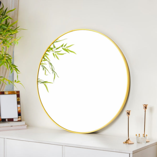 Wall Mirrors - Buy Round Vanity Mirror Gold Online In India