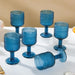 Bubble Patterned Stemmed Glass Blue Set Of 6 250ml