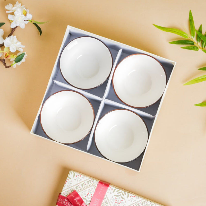 Floral Snack Bowl Set Of 4 With Gift Box