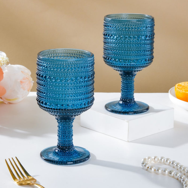 Zesty Wine Glass Blue Set Of 6 250ml