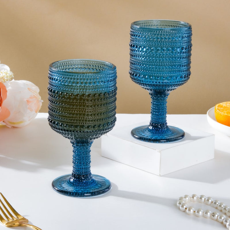 Zesty Wine Glass Blue Set Of 6 250ml