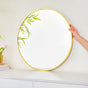 Circle Wall Mirror Gold 23 Inch- Circle Metal Wall Mirror, Wall Mirror for Home Decor, Living Room Mirror, Bathroom & Bedroom Decoration Ideas