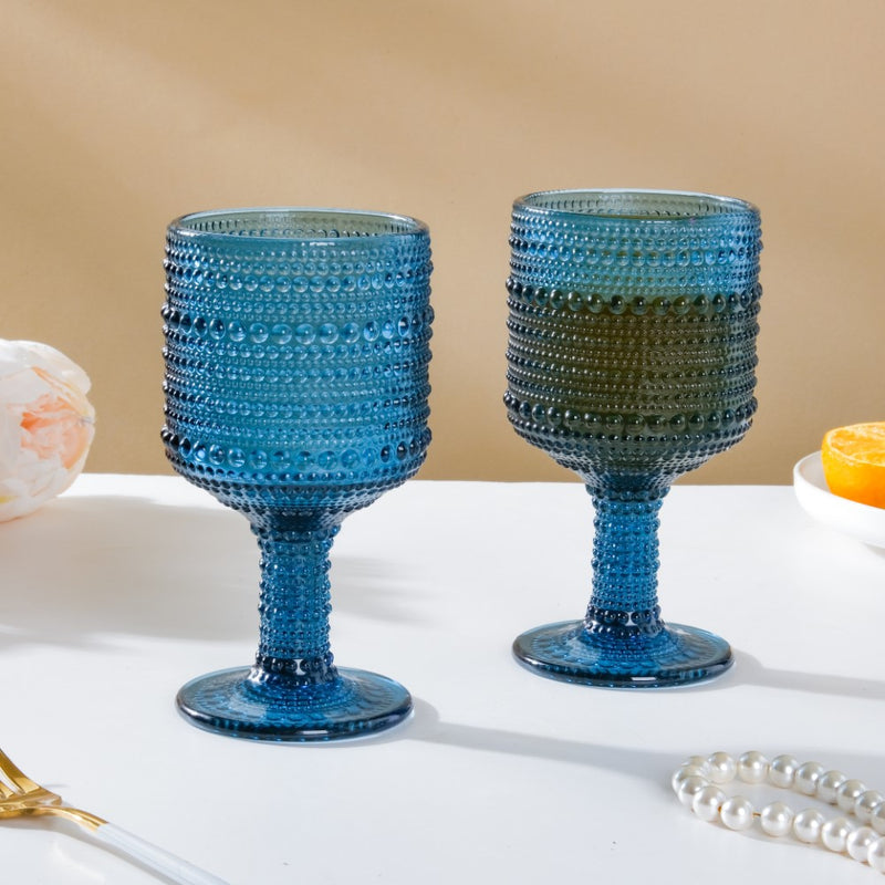 Zesty Wine Glass Blue Set Of 6 250ml