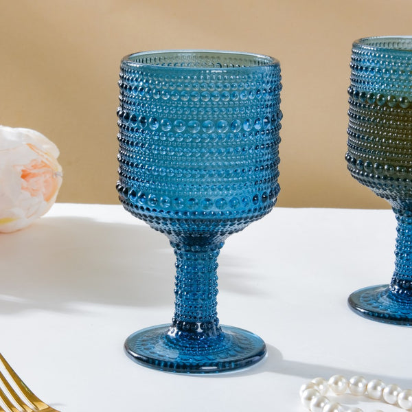 Zesty Wine Glass Blue Set Of 6 250ml