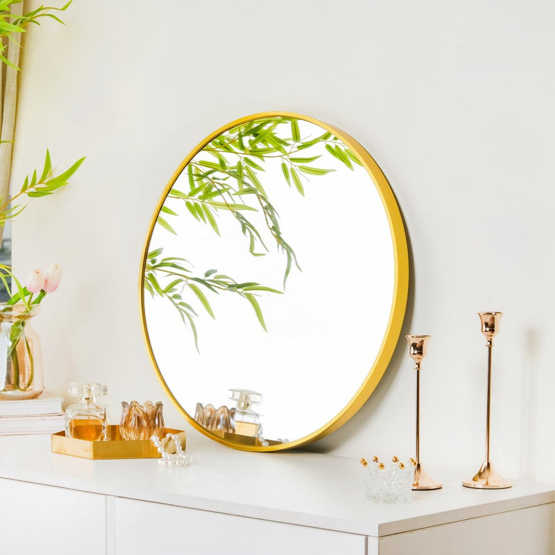 Gold Decorative Round Wall Mirror 19 Inch - Wall mirror for home decor | Living room, bathroom & bedroom decoration ideas