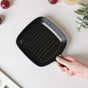 Ribbed Ceramic Baking Plate With Handle Black 250 ml - Baking Tray