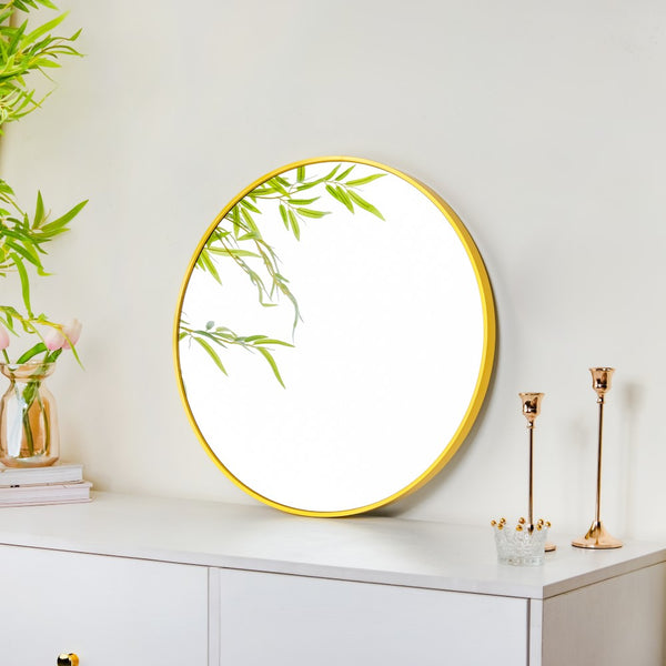 Gold Decorative Round Wall Mirror 19 Inch - Wall mirror for home decor | Living room, bathroom & bedroom decoration ideas