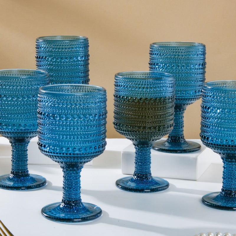 Zesty Wine Glass Blue Set Of 6 250ml