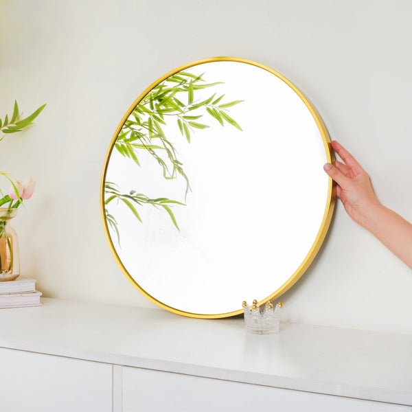 Gold Decorative Round Wall Mirror 19 Inch - Wall mirror for home decor | Living room, bathroom & bedroom decoration ideas