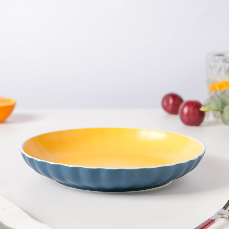 Chrome Snack Plate Blue 7.5 inch - Serving plate, snack plate, dessert plate | Plates for dining & home decor