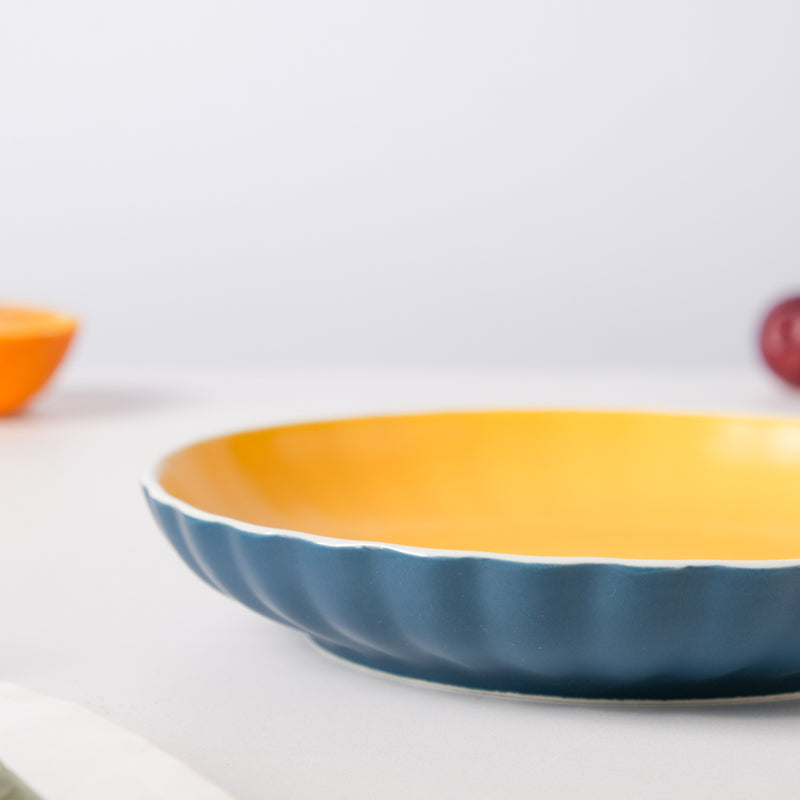 Chrome Snack Plate Blue 7.5 inch - Serving plate, snack plate, dessert plate | Plates for dining & home decor