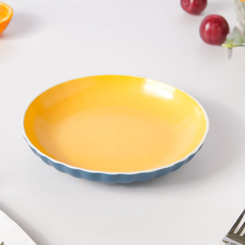 Chrome Snack Plate Blue 7.5 inch - Serving plate, snack plate, dessert plate | Plates for dining & home decor