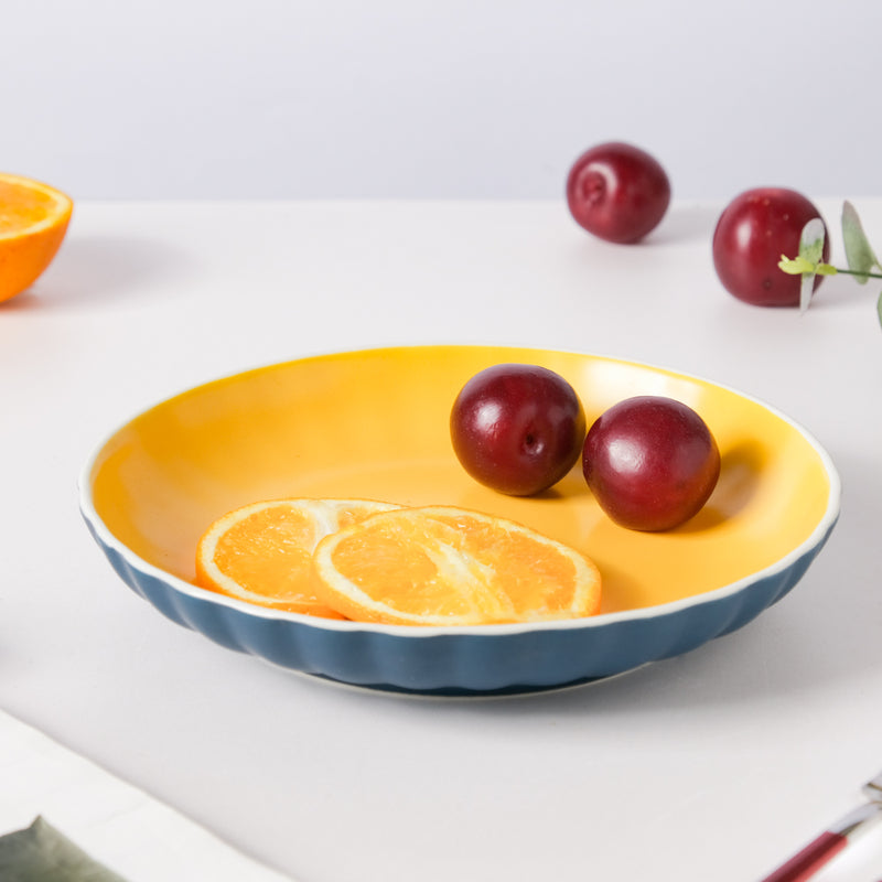Chrome Snack Plate Blue 7.5 inch - Serving plate, snack plate, dessert plate | Plates for dining & home decor