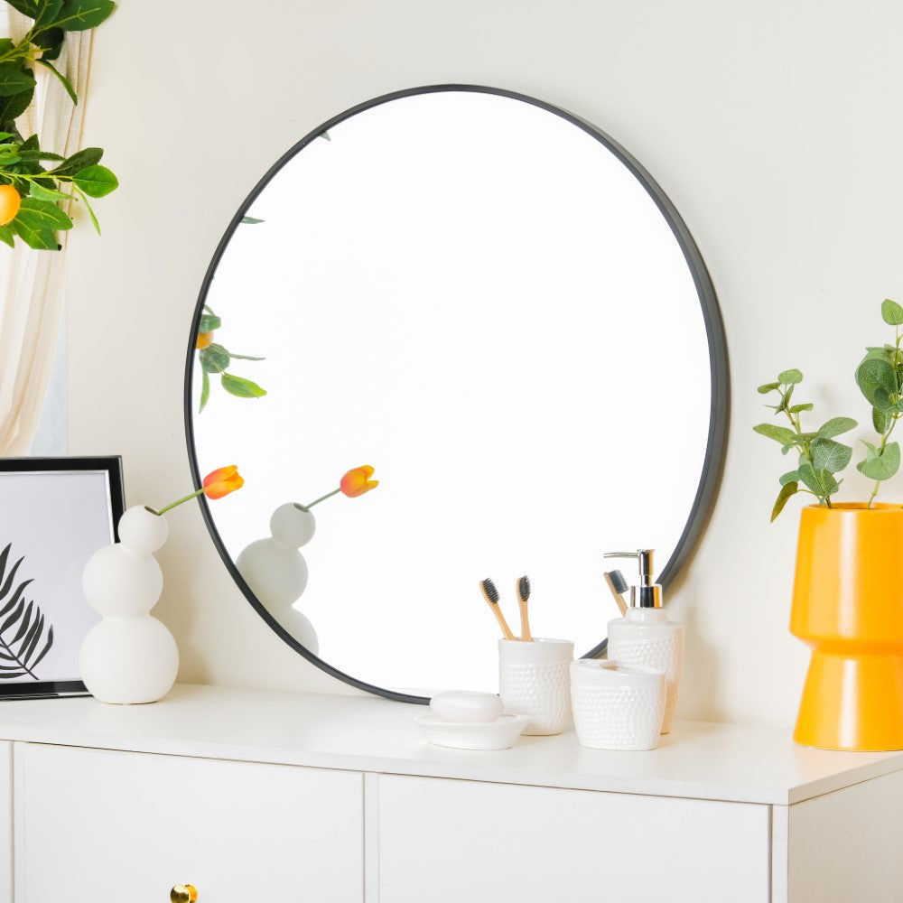 Hanging Mirror Black 27 Inch | Nestasia