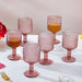 Rose Bubble Patterned Stemmed Glass Mauve Set Of 6 250ml