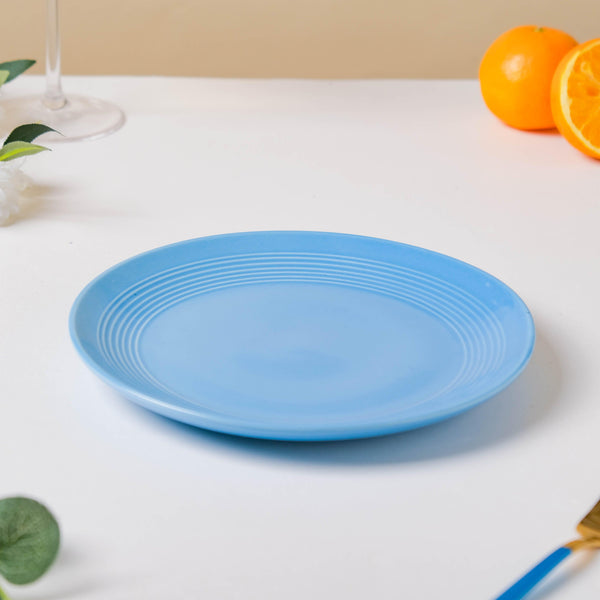 7 Ring Ocean Blue Snack Plate 8 inch - Serving plate, snack plate, dessert plate | Plates for dining & home decor