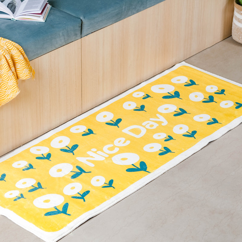 Bedside Runner Rug Yellow Small